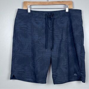 Travis Mathew Men's Black Floral Print Drawstring Board Shorts Size 36; Beach